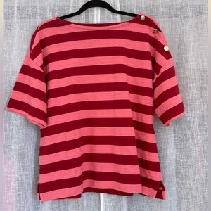 LOFT Striped Short Sleeve Top